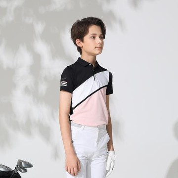 eg兒童高爾夫服裝夏季新款男童短袖t恤青少年衣服 吸汗速干POLO衫