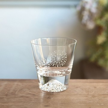 日本田島硝子 日本製富士山雕花威士忌杯 富士山杯-花火款