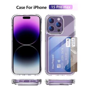 適用蘋果iPhone17air 16 15 14 13 12 11Promax側插卡亞克力二合一軟邊高透明防摔保護套簡約日韓外貿手機殼