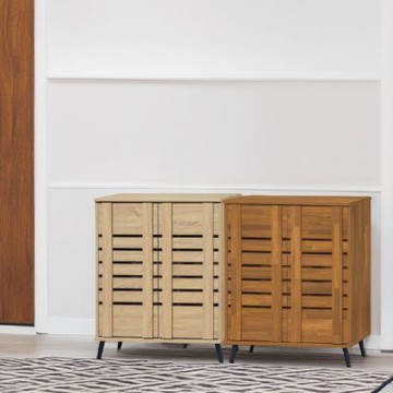 文創集 比坦比2.7尺二門通風低鞋櫃(四色可選)-80x40x96-cm免組