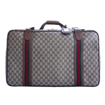 GUCCI 絕版印花紅綠織帶行李箱