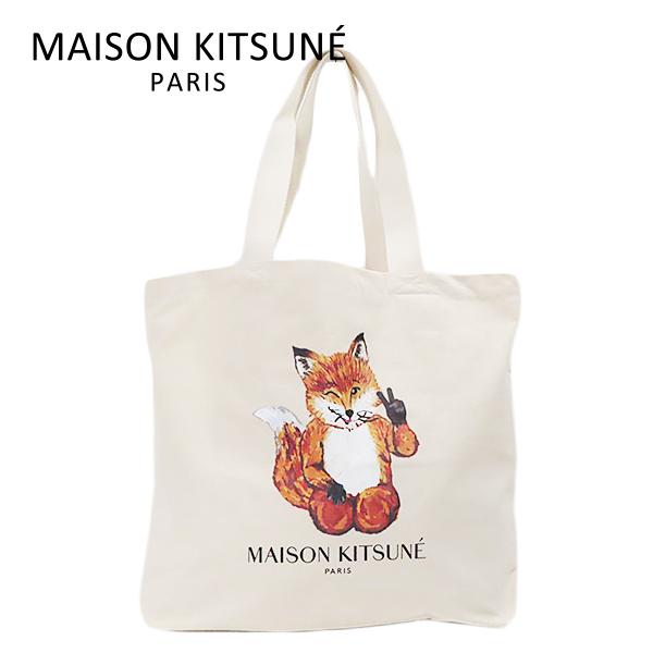【関税込】MAISON KITSUNE ロゴ キツネ キャンバス トートバッグ MAISON KITSUNE(メゾンキツネ) / MAISON KITSUNE トートバッグ