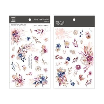 【Print-On Stickers 轉印貼紙】no.175-午夜大理花 | 花草系列