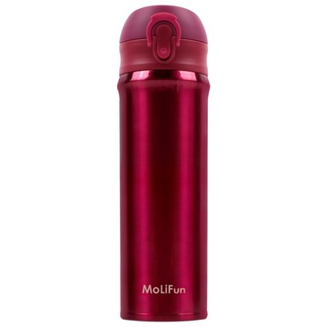 MoliFun魔力坊 316旋壓式輕量真空彈蓋杯保冰保溫杯500ml-玫瑰紅(MF0500R)