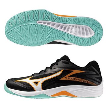 Mizuno 美津濃 排球鞋 男鞋 THUNDER BLADE Z 2.5E 黑橘【運動世界】V1GA237007