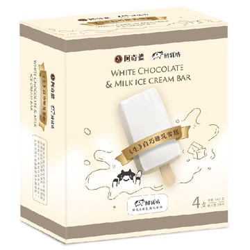 阿奇儂鮮乳坊生白巧戀乳雪糕85g克 x 4 x 1BOX盒