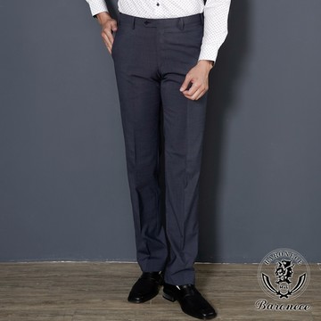 【BARONECE】商務紳士修身款平面西褲_藍黑(250401-10)