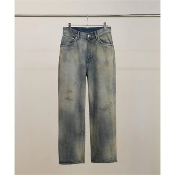 AirRoom 2026SS ANCELLM #01 MIDTAPERED DENIM PANTS 潑漆 洗舊 牛仔褲