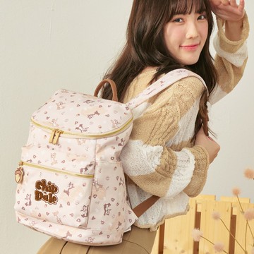 【DISNEY】奇奇蒂蒂-萌趣奇奇蒂蒂後背包(中)-米 PTD24-G2-82BG