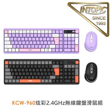 INTOPIC 廣鼎 炫彩2.4GHz無線鍵盤滑鼠組(KCW-960)