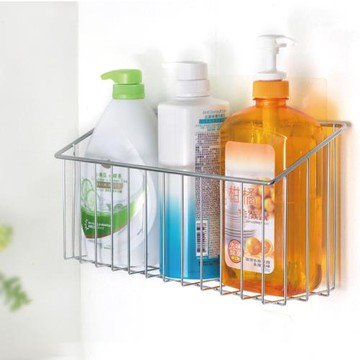 泰衛 輕鬆黏304不鏽鋼斜口籃置物架