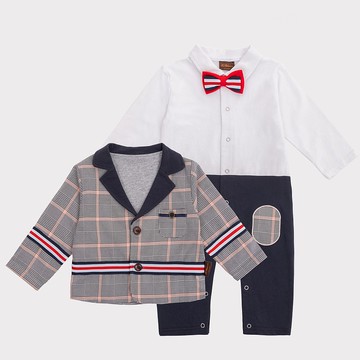 George系列千鳥格外套長袖連身衣組