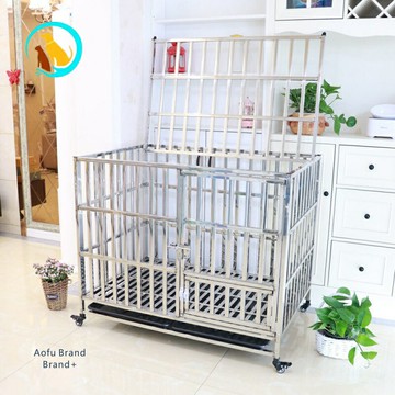 白鐵狗籠 不銹鋼狗籠 狗籠 不銹鋼狗籠子組裝加粗帶厠所大型中小型犬傢用室內金毛泰迪寵物籠子