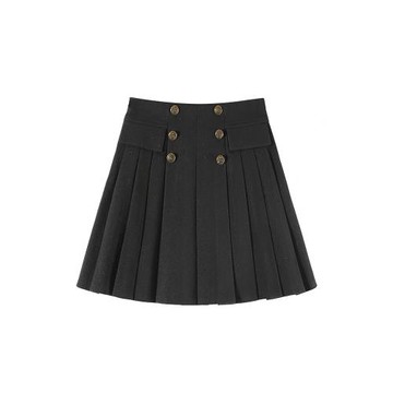 美拉德穿搭秋冬大碼棕色毛呢百褶裙女高腰顯瘦a字短裙遮胯半身裙