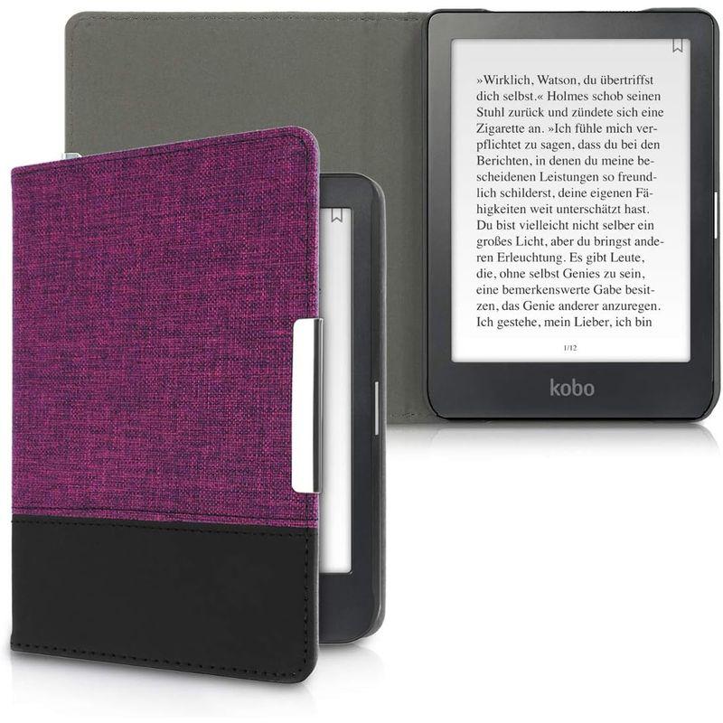 kwmobile 対応: Kobo Clara HD ケース キャンバス 電子書籍カバー オートスリープ reader 保護ケース