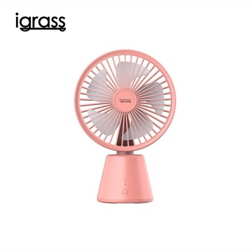 igrass 電動擺頭靜音循環風扇-粉