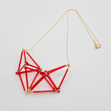 3D Heart NECKLACE【Red】
