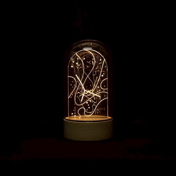 客製化禮物 生日禮物 LED原木夜燈 - 【 巨蟹座 】星座耳環架