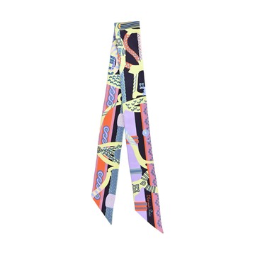 Hermes 愛馬仕 Fantaisie d'Etriers收藏品Twilly絲巾(紫/黃/藍)_廠商直送