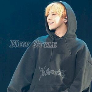 BIGBANG G-Dragon 權志龍 GD 同款正黑色舞動印字加絨帽T 長袖T恤