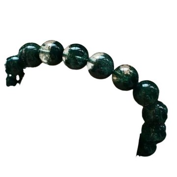 天然巴西水晶手鏈綠幽靈手鏈半盆男女款綠幽靈手串單圈圓珠手鏈男