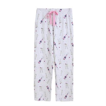 外貿睡褲女春秋薄款闊腿褲寬松家居褲空調長褲大碼胖mm卡通起居褲