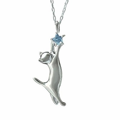 novel 猫 キャッチネックレス 猫ペンダント ネックレス レディース