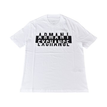 A│X Armani Exchange經典黑白字母LOGO造型純棉短袖T恤(XS/S/M/L/白x黑字)