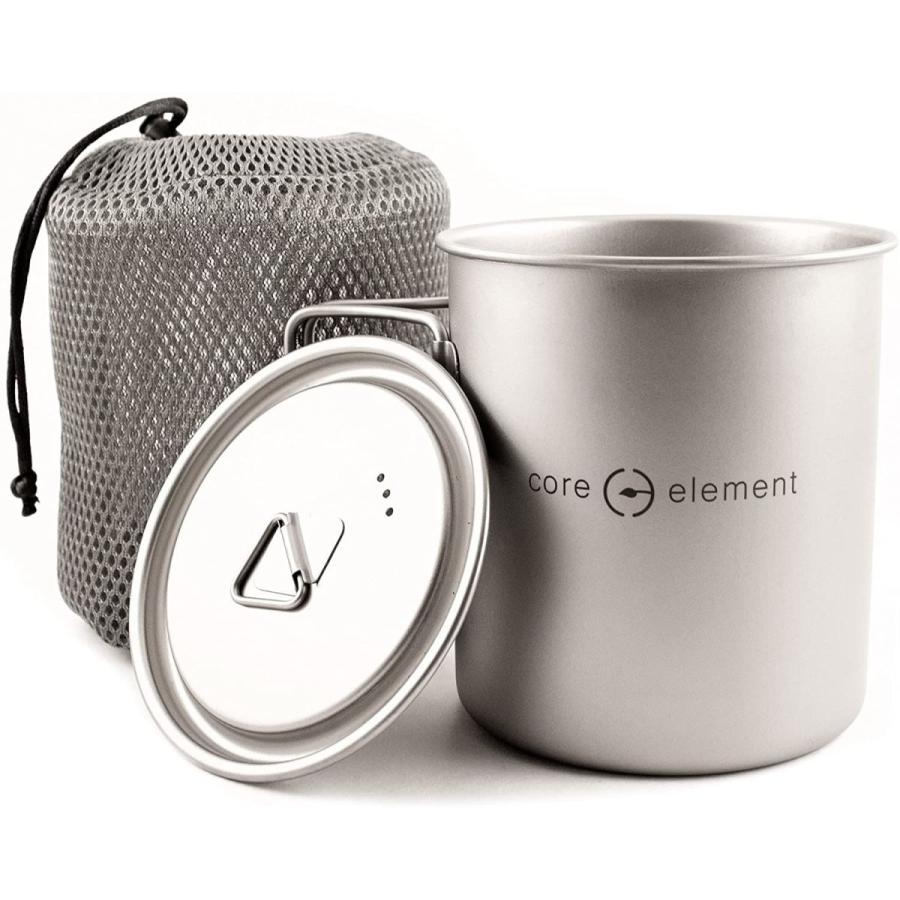 Core Element Dual Purpose Camping Mug or Pot with Lid 100% Titanium