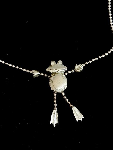 vintage jewelry JJ 古董奇趣青蛙先生 項鍊