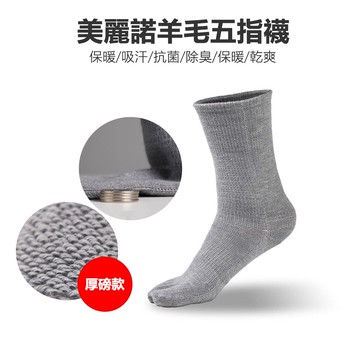 【Walkplus】美麗諾羊毛五指襪(厚磅款)/登山襪/羊毛襪/羊毛五指襪/美麗諾羊毛/百岳/健行/台灣製/現貨