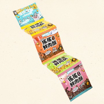 LitoMON怪獸部落【4入組】(15g*4pcs) 慢烘香脆搖搖鮮肉酥-雞鮭、鰹魚、雞牛、墨魚 (D531) (購買兩件贈送寵物玩具x1 隨機出貨)