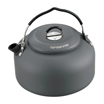 CAPTAIN STAG 鹿牌 戶外露營輕量鋁製水壺1300ml  深灰色  1個