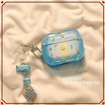 海底漩渦小魚適用蘋果AirPods Pro3耳機套華為se2倍思e3耳機殼