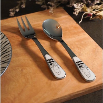 日本製 卡通嚕嚕米餐具 質感餐具 西餐湯匙 卡通叉子 下午茶 咖啡廳 甜點叉 蛋糕匙 叉勺 日本製