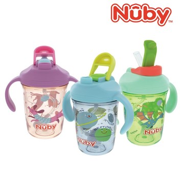 【Nuby】雙飲學習杯_240ml｜直飲_吸管_多階段適用 寶寶學飲杯  防漏水杯