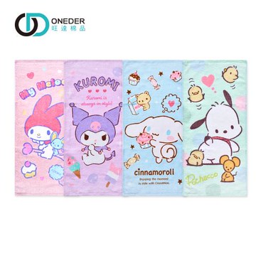 【ONEDER】三麗鷗童巾1件組 酷洛米 大耳狗 美樂蒂 帕洽狗 純棉童巾(MM-DB002)