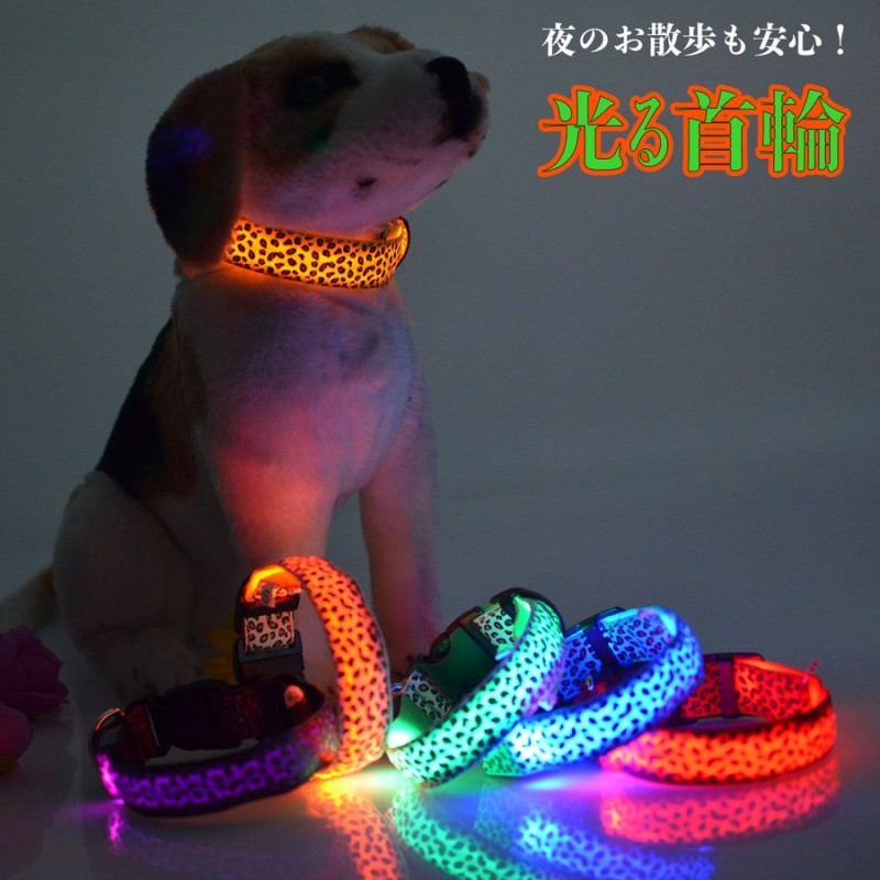 犬用 首輪 光る LED おしゃれ かわいい 軽量 中型 大型 小型 充電不要 ヒョウ柄 通販 LINEポイント最大0.5%GET |  LINEショッピング