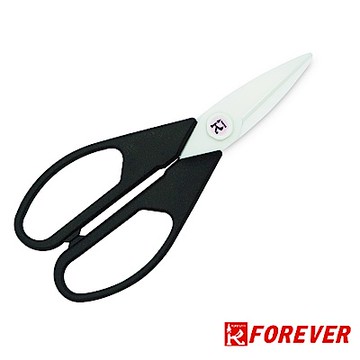 FOREVER日本製造鋒愛華銀抗菌陶瓷剪刀_白刃黑柄