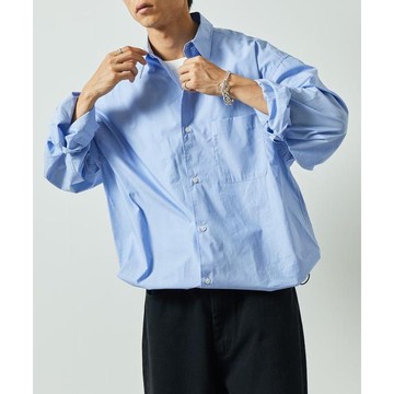 FREAK'S STORE 日系復古寬鬆版型抽繩常規領襯衫 / 下襬抽繩