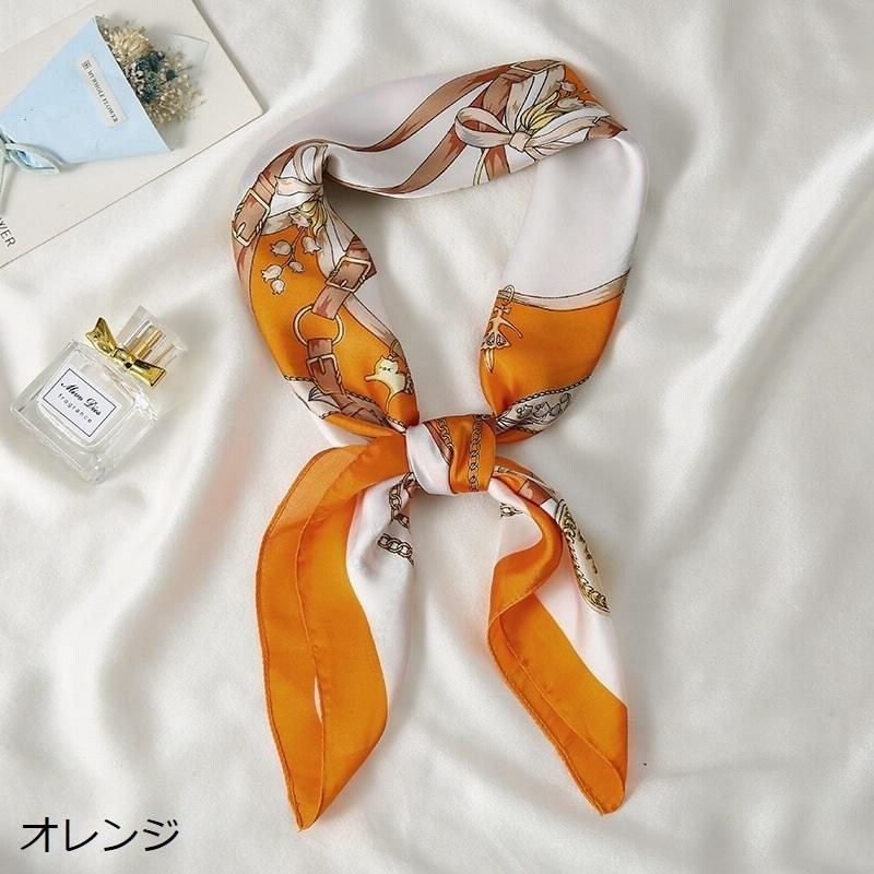 新作からSALEアイテム等お得な商品満載 バッグスカーフ 大判 スカーフ ヘアアクセ バックチャーム ベージュ オレンジ バッグスカーフ 大判 スカーフ ヘアアクセ バックチャーム ベージュ オレンジ