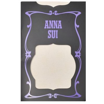 ANNA SUI 日本製米60丹白色細緻網紋繽紛花卉蕾絲圖騰花紋褲襪(M-L)