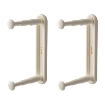 樂居家 可伸縮雙層衣架收納架 黏貼式  米色  2個