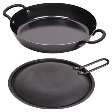 PEARL LIFE 珍珠金屬 日本製雙耳鑄鐵平底鍋  20cm  1個