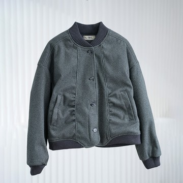 復古羅紋領羽絨休閒外套247590