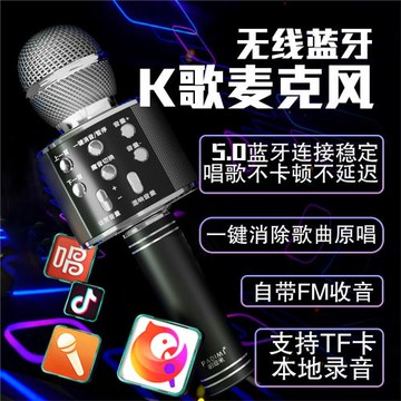 麥克風話筒音響一體全民唱歌神器手機k歌無線藍牙家用錄歌掌上ktv兒童主持朗誦卡拉ok自帶外擴音箱電視通用
