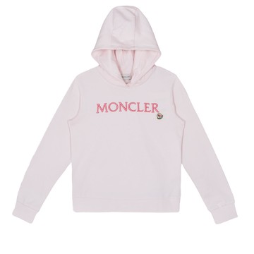Moncler Enfant Kids logo 字樣粉色連帽衛衣