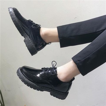 冬季亮皮皮鞋男韓版潮流英倫休閑鞋學生百搭男鞋青少年黑色小皮鞋