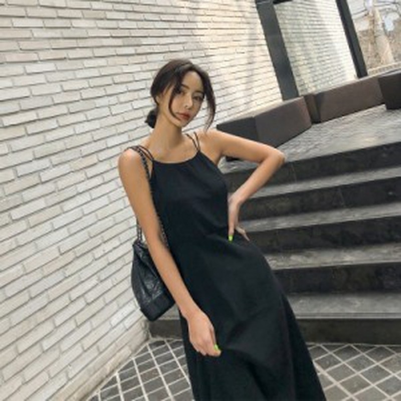 バッククロス セクシー ロング キャミワンピース ブラック ボヘミアン ノースリーブ 春夏 新作 無地 スリング Aライン Z 通販 Lineポイント最大1 0 Get Lineショッピング