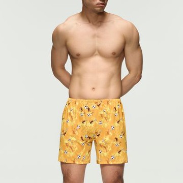 Mr.DADADO-足球英豪 M-3L印花四角男內褲(黃色)GHQ530YE